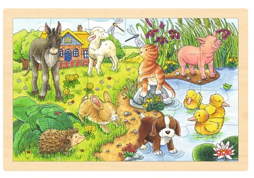 Goki 57890 Einlegepuzzle Tierkinder II aus Holz, Holzpuzzle mit kleinen Tieren, Lernspielzeug und Kinderpuzzle, fördert Fantasie und Motorik der Kinder, 30cm x 20cm, 24er Set, ab 3 Jahre Goki 57890 Einlegepuzzle Tierkinder II aus Holz, Holzpuzzle mit kleinen Tieren, Lernspielzeug und Kinderpuzzle, fördert Fantasie und Motorik der Kinder, 30cm x 20cm, 24er Set, ab 3 Jahre von goki