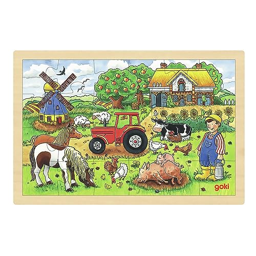 Goki 57891 - Einlegepuzzle - Müllers Farm von goki