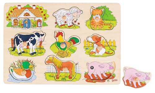 goki 57895 – Steckpuzzle Sound Bauernhof, mit Tierstimmen - 8 Teile - aus Holz goki 57895 – Steckpuzzle Sound Bauernhof, mit Tierstimmen - 8 Teile - aus Holz von goki