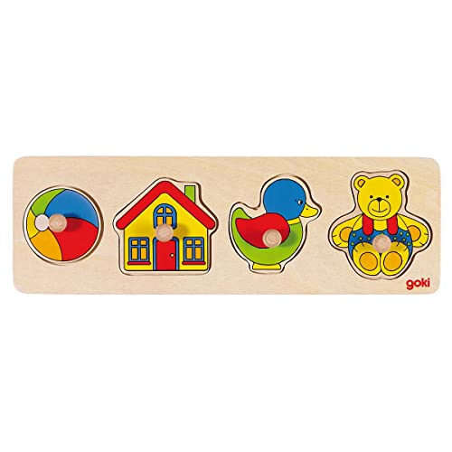 goki 57998 - Steckpuzzle Spielzeug aus Holz - 4 Teile von goki