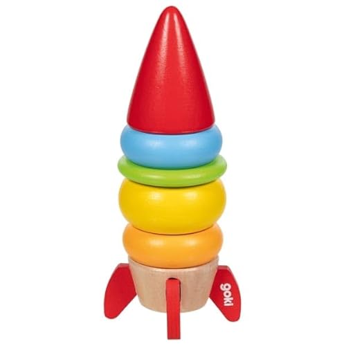 goki 58306 Stapelrakete Sternensprinter – Motorikspielzeug aus Holz für Kinder ab 2 Jahren, 6-teilig, Höhe 19 cm, Ø 8,5 cm, farbenfrohes Steckspiel zum Lernen & Spielen goki 58306 Stapelrakete Sternensprinter – Motorikspielzeug aus Holz für Kinder ab 2 Jahren, 6-teilig, Höhe 19 cm, Ø 8,5 cm, farbenfrohes Steckspiel zum Lernen & Spielen von goki
