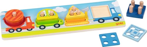 goki 58348 - Formensortierspiel Fahrzeuge aus Holz, Lernspiel für Kinder zur Förderung von Motorik, spielerisch Formen- und Farben Lernen, stapeln und zuordnen, 30cm x 10cm, 13-er Set, ab 1 Jahr goki 58348 - Formensortierspiel Fahrzeuge aus Holz, Lernspiel für Kinder zur Förderung von Motorik, spielerisch Formen- und Farben Lernen, stapeln und zuordnen, 30cm x 10cm, 13-er Set, ab 1 Jahr von goki