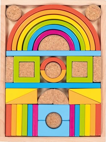 goki 58353 - Bausteinkasten Kunterbunt aus Holz und Kork, Lernspielzeug für Formen, Farben & Motorik, fördert Kreativität & Geschicklichkeit, 41er Set, ab 3 Jahre goki 58353 - Bausteinkasten Kunterbunt aus Holz und Kork, Lernspielzeug für Formen, Farben & Motorik, fördert Kreativität & Geschicklichkeit, 41er Set, ab 3 Jahre von goki