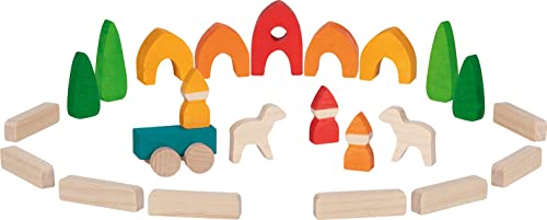 goki 58365 - Mein kleines Dorf - aus hochwertigem Ahornholz - goki Evolution - Bunte Farben auf Wasserbasis - Made in Europa goki 58365 - Mein kleines Dorf - aus hochwertigem Ahornholz - goki Evolution - Bunte Farben auf Wasserbasis - Made in Europa von goki