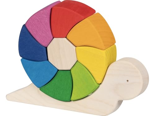 goki 58368 - Bausteine Kecke Schnirkelschnecke Pauline - goki Evolution - Bunte Farben auf Wasserbasis - Made in Europa von goki