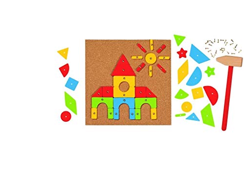 goki Hammerspiel Basic - Kreatives Nagelspiel aus Holz, Kork und Metall mit 118 Teilen für Kinder ab 3 Jahren, fördert Feinmotorik und Kreativität von goki