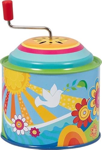 goki 60835 – Musikspieldose „Sonnenglück“ – nostalgische Drehdose aus Metall, ca. 10,5 cm hoch, für Kinder ab 1 Jahr von goki