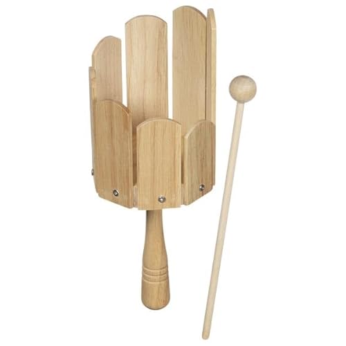 goki 61840 Rührtrommel aus Holz mit Schlägel – 24,5 cm Rhythmusinstrument für Kinder ab 3 Jahren, Musikspielzeug mit klaren Klängen von goki
