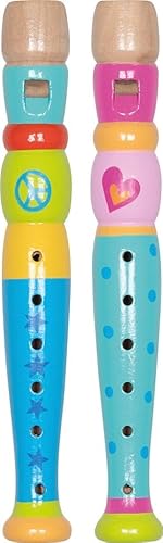 goki 61846 Blockflöten-Set 4-teilig – 2X rosa, 2X blau – Holz-Spiel-Flöte für Kinder ab 5 Jahren im Retro-Design, Länge 20 cm goki 61846 Blockflöten-Set 4-teilig – 2X rosa, 2X blau – Holz-Spiel-Flöte für Kinder ab 5 Jahren im Retro-Design, Länge 20 cm von goki