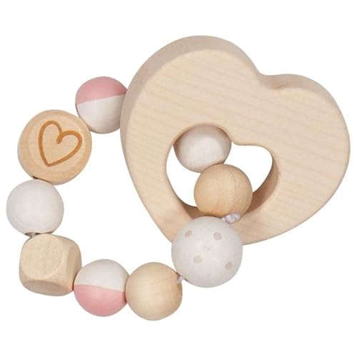 goki 65219 - Greifling Elastik Herz - trainiert den Greifreflex - handgefertigt, Made in Germany von goki