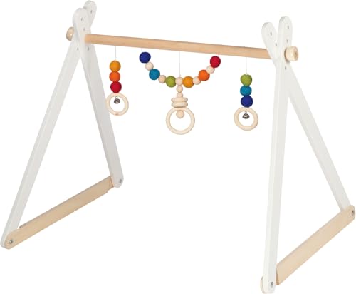 goki 65357 Baby-Fit Spielebogen Regenbogen aus Holz & Wollfilz, Greif- und Spieltrainer, 4 Fach höhenverstellbar, Bunte Kugeln & Ringe zur Sinnesanregung, Made IN Germany, 60 x 55 x 57cm, ab Geburt goki 65357 Baby-Fit Spielebogen Regenbogen aus Holz & Wollfilz, Greif- und Spieltrainer, 4 Fach höhenverstellbar, Bunte Kugeln & Ringe zur Sinnesanregung, Made IN Germany, 60 x 55 x 57cm, ab Geburt von goki