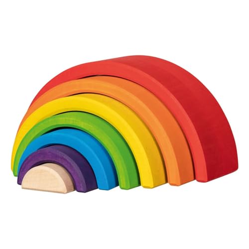 goki 58479 - Bausteine, Kleiner Regenbogen - aus hochwertigem Ahornholz - fördert die Kreativität und REGT zum freien Spiel an - Made in Europe von goki