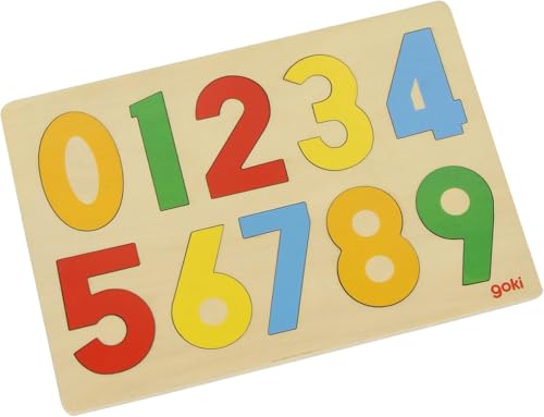 goki GK602 - Einlegepuzzle Zahlen 0 bis 9 aus Holz, Holzpuzzle mit bunten Ziffern, Lernspielzeug und Kinderpuzzle, fördert Fantasie und Motorik der Kinder, 30cm x 21cm, 10er Set, ab 2 Jahre goki GK602 - Einlegepuzzle Zahlen 0 bis 9 aus Holz, Holzpuzzle mit bunten Ziffern, Lernspielzeug und Kinderpuzzle, fördert Fantasie und Motorik der Kinder, 30cm x 21cm, 10er Set, ab 2 Jahre von goki