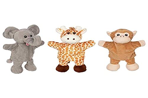 goki Handpuppen 3-er Set Giraffe, AFFE und Elefant (mit Beinen) von goki
