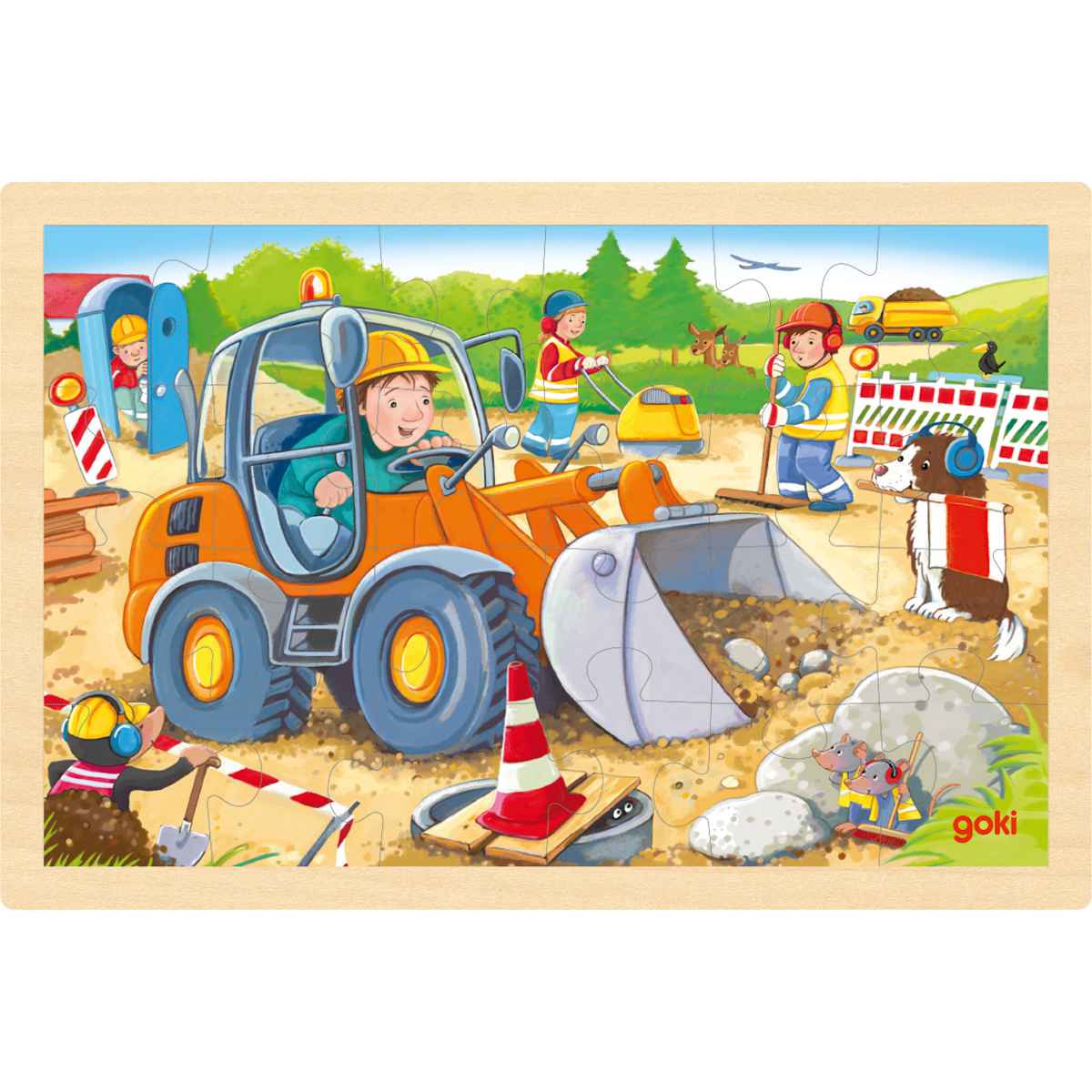 goki - Rahmenpuzzle Holz "Baustelle", 24 Teile goki - Rahmenpuzzle Holz "Baustelle", 24 Teile von goki