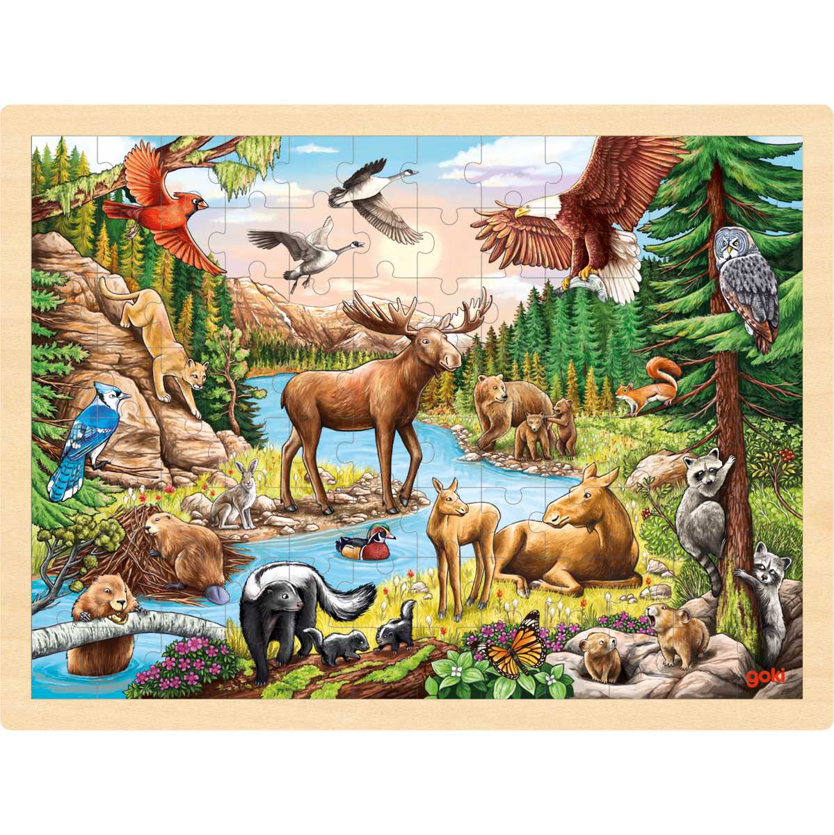 goki - Rahmenpuzzle Holz "Nordamerika", 96 Teile goki - Rahmenpuzzle Holz "Nordamerika", 96 Teile von goki
