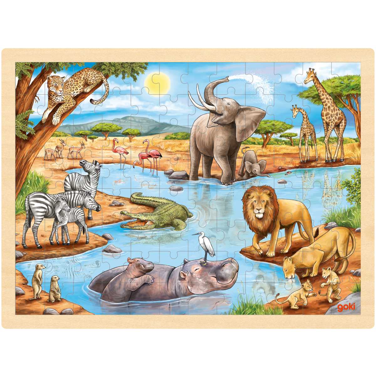 goki - Rahmenpuzzle Holz "Savanne" 96 Teile goki - Rahmenpuzzle Holz "Savanne" 96 Teile von goki