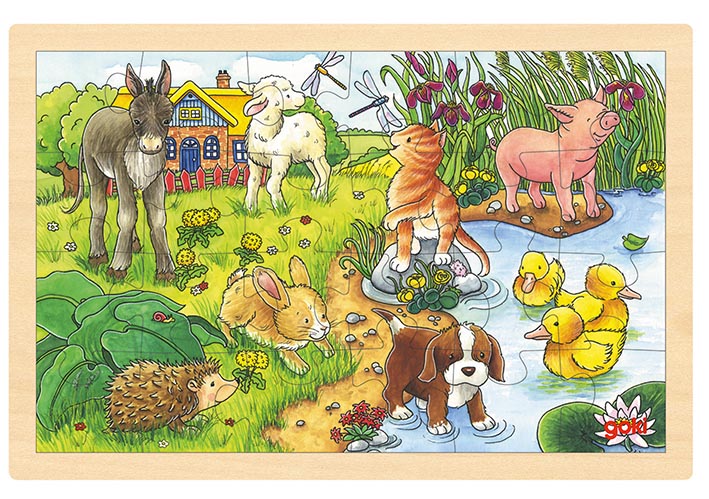 goki - Rahmenpuzzle Holz "Tierkinder", 24 Teile goki - Rahmenpuzzle Holz "Tierkinder", 24 Teile von goki