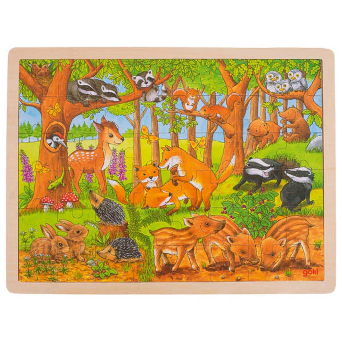 goki - Rahmenpuzzle Holz "Tierkinder im Wald ", 48 Teile goki - Rahmenpuzzle Holz "Tierkinder im Wald ", 48 Teile von goki
