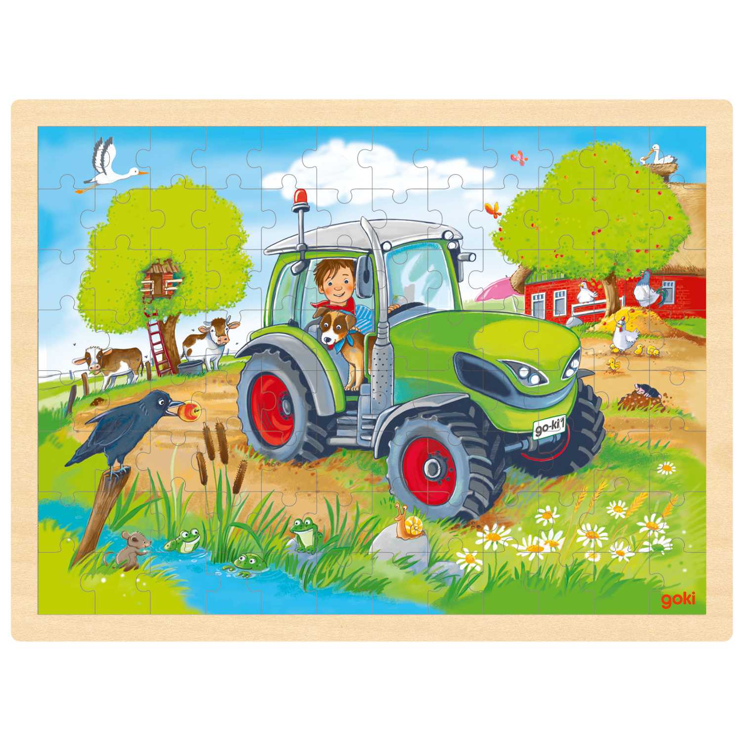 goki - Rahmenpuzzle Holz "Traktor" 96 Teile goki - Rahmenpuzzle Holz "Traktor" 96 Teile von goki