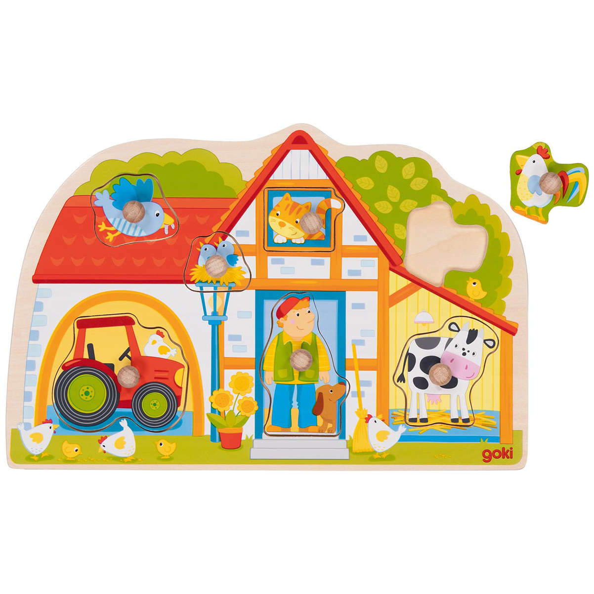goki - Steckpuzzle Holz - "Bauernhof" 7 Teile goki - Steckpuzzle Holz - "Bauernhof" 7 Teile von goki