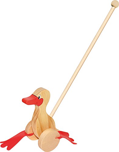 goki WP004 Schiebetier Ente, 21 x 10,8 x 65 cm, Holz, ab 12 Monaten, mit Schiebestab, bewegliche Watschelfüße, Lauflernspielzeug für drinnen & draußen goki WP004 Schiebetier Ente, 21 x 10,8 x 65 cm, Holz, ab 12 Monaten, mit Schiebestab, bewegliche Watschelfüße, Lauflernspielzeug für drinnen & draußen von goki