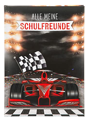 goldbuch 43 089 Racing Champion Freundebuch, Alle Meine Schulfreunde, Buch mit Rennwagen-Motiv, Poesiealbum für die Schulzeit, 88 illustrierte Seiten zum Eintragen, Mehrfarbig, Maße 15x21x1,5 cm von goldbuch