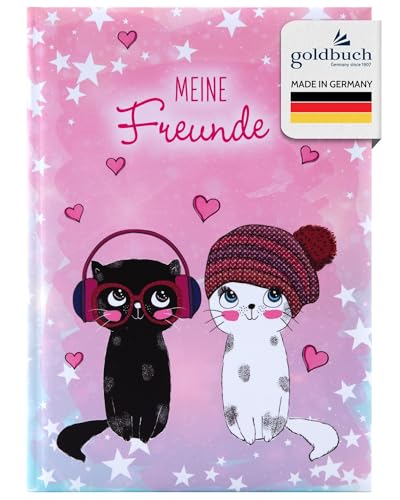 goldbuch 43099 Freundebuch Music for Cats DIN A5, Freundschaftsbuch zum Ausfüllen für Freunde, Grundschule, Schule, Kindergarten, Kita, 88 illustrierte Seiten, Einband mit Kunstdruck, laminiert von goldbuch