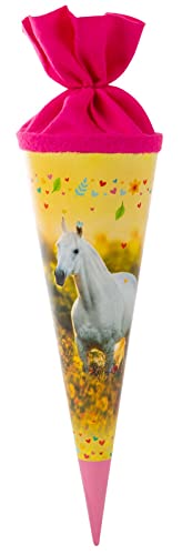 goldbuch 93 117 Geschwistertüte Chiara, Schultüte in Gelb mit Pferd als Motiv, Länge 35 cm, Durchmesser 11,5 cm, Zuckertüte für Jungen und Mädchen, Geschenktüte aus Lackkarton mit Filzverschluss goldbuch 93 117 Geschwistertüte Chiara, Schultüte in Gelb mit Pferd als Motiv, Länge 35 cm, Durchmesser 11,5 cm, Zuckertüte für Jungen und Mädchen, Geschenktüte aus Lackkarton mit Filzverschluss von goldbuch