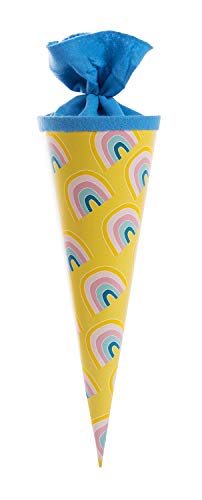 goldbuch 93206 Geschwistertüte 35 cm, Schultüte für Mädchen, Zuckertüte mit Motiv Regenbogenland, Geschenktüte aus Lackkarton mit Filzverschluss, zur Einschulung und Schulanfang, ca. 35 x 11,5 cm von goldbuch