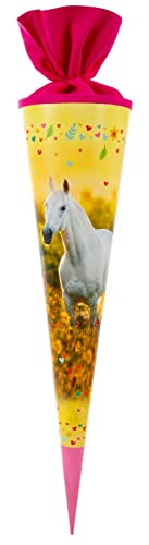 goldbuch 97 117 Schultüte Chiara, Einschulungstüte in Gelb mit Pferd als Motiv, Länge 70 cm, Durchmesser 19 cm, Zuckertüte für Jungen und Mädchen, Geschenktüte aus Lackkarton mit Filzverschluss goldbuch 97 117 Schultüte Chiara, Einschulungstüte in Gelb mit Pferd als Motiv, Länge 70 cm, Durchmesser 19 cm, Zuckertüte für Jungen und Mädchen, Geschenktüte aus Lackkarton mit Filzverschluss von goldbuch