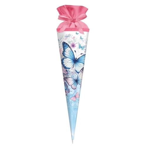 goldbuch 97 133 Schultüte Schmetterlingsgarten 70 cm rund, Zuckertüte Schmetterling 70 x 19 cm, Geschenktüte Schmetterlingsmotiv, Geschenkverpackung aus Lackkarton, mit Filzverschluss, Blau Weiß goldbuch 97 133 Schultüte Schmetterlingsgarten 70 cm rund, Zuckertüte Schmetterling 70 x 19 cm, Geschenktüte Schmetterlingsmotiv, Geschenkverpackung aus Lackkarton, mit Filzverschluss, Blau Weiß von goldbuch