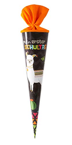 goldbuch 97581 Schultüte 70 cm Happylife Lama für Jungen und Mädchen, Zuckertüte mit Motiv, Lackkarton Geschenktüte mit Filzverschluss, zur Einschulung und Schulanfang, ca. 70 x 19 cm von goldbuch