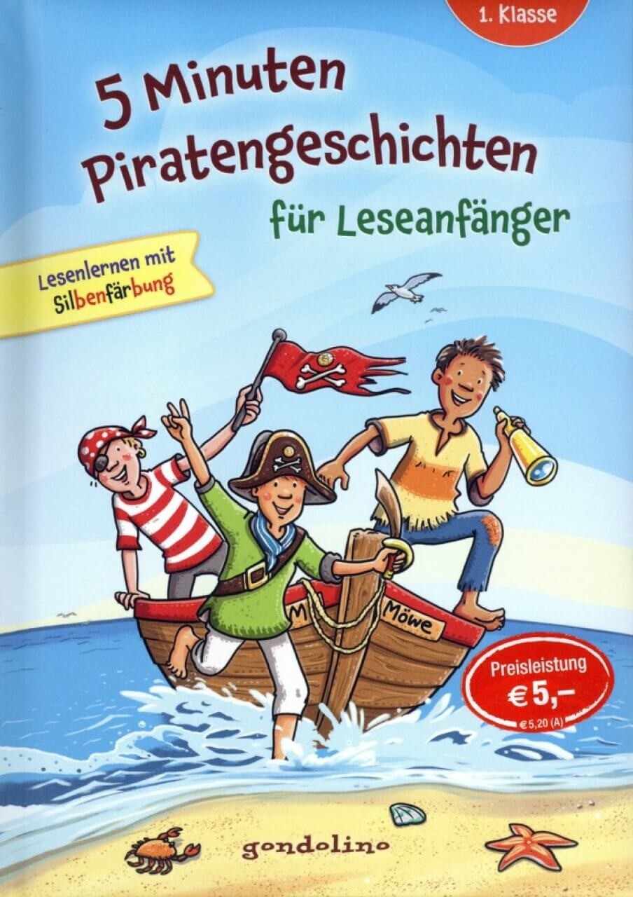 Kinderbuch 5 Minuten Piratengeschichten für Leseanfänger. von gondolino