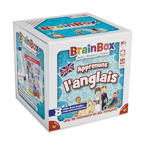 BRAINBOX Lerne Englisch – Memory-Spiel für Kinder ab 8 Jahren – Gesellschaftsspiel zum Lernen von Englisch mit Spaß – Lernspiel – 1 Spieler oder mehr – 10 Minuten – französische Version von green board game co ltd