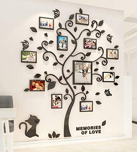 Wandaufkleber Baum Wandtattoo 3D DIY Familie Bilderrahmen Foto Sticker Familie Wandbilder Wandkunst für Hause Wohnzimmer Schlafzimmer von guangmu