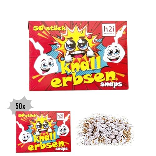 h2i Knallerbsen | 2500 St. | Knallteufel Trickknaller Pop Snaper | der perfekte Scherzartikel für Silvester Halloween Geburtstag & Partys – Spaß garantiert | Jugendfeuerwerk & Kinderfeuerwerk Kat F1 von h2i