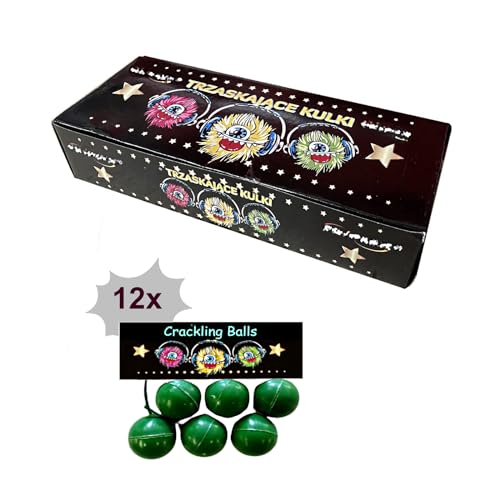 h2i Knatterblitze 12 Boxen mit je 6 Knallern Party Spaß Ganzjahresfeuerwerk Kat F1 (Crackling Ball) von h2i