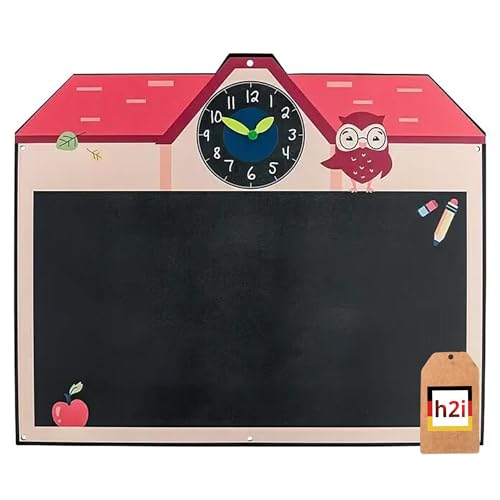 h2i Kreidetafel 50 x 60 cm mit Verstellbarer Lernuhr | Kindertafel für Spielhaus & Spielturm | Tafel für draußen & drinnen | inkl. Uhr zum Lernen der Uhrzeit h2i Kreidetafel 50 x 60 cm mit Verstellbarer Lernuhr | Kindertafel für Spielhaus & Spielturm | Tafel für draußen & drinnen | inkl. Uhr zum Lernen der Uhrzeit von h2i