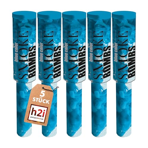 h2i Rauchfackel mit Griff & Reißzünder| 5 Stück | Blau | 60 sek | Rauch Vulkan Fontäne | Rauchtopf Rauchgenerator Rauchbombe | dichter kräftiger Rauch | Ganzjahresfeuerwerk Kat T1/F1 h2i Rauchfackel mit Griff & Reißzünder| 5 Stück | Blau | 60 sek | Rauch Vulkan Fontäne | Rauchtopf Rauchgenerator Rauchbombe | dichter kräftiger Rauch | Ganzjahresfeuerwerk Kat T1/F1 von h2i