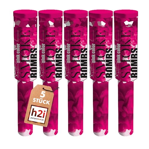h2i Rauchfackel mit Griff & Reißzünder| 5 Stück | Pink | 60 sek | Rauch Vulkan Fontäne | Rauchtopf Rauchgenerator Rauchbombe | dichter kräftiger Rauch | Ganzjahresfeuerwerk Kat T1/F1 h2i Rauchfackel mit Griff & Reißzünder| 5 Stück | Pink | 60 sek | Rauch Vulkan Fontäne | Rauchtopf Rauchgenerator Rauchbombe | dichter kräftiger Rauch | Ganzjahresfeuerwerk Kat T1/F1 von h2i