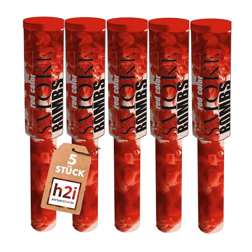 h2i Rauchfackel mit Griff & Reißzünder| 5 Stück | Rot | 60 sek | Rauch Vulkan Fontäne | Rauchtopf Rauchgenerator Rauchbombe | dichter kräftiger Rauch | Ganzjahresfeuerwerk Kat T1/F1 h2i Rauchfackel mit Griff & Reißzünder| 5 Stück | Rot | 60 sek | Rauch Vulkan Fontäne | Rauchtopf Rauchgenerator Rauchbombe | dichter kräftiger Rauch | Ganzjahresfeuerwerk Kat T1/F1 von h2i