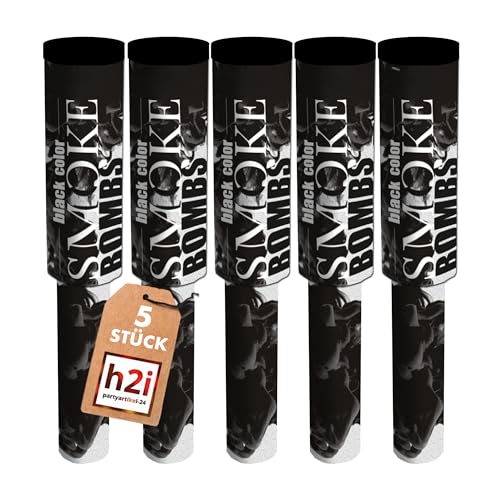 h2i Rauchfackel mit Griff & Reißzünder| 5 Stück | Schwarz | 60 sek | Rauch Vulkan Fontäne | Rauchtopf Rauchgenerator Rauchbombe | dichter kräftiger Rauch | Ganzjahresfeuerwerk Kat T1/F1 h2i Rauchfackel mit Griff & Reißzünder| 5 Stück | Schwarz | 60 sek | Rauch Vulkan Fontäne | Rauchtopf Rauchgenerator Rauchbombe | dichter kräftiger Rauch | Ganzjahresfeuerwerk Kat T1/F1 von h2i