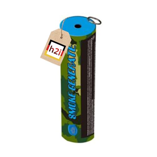 h2i Rauchgenerator mit Reißzünder| 1 Stück | Blau | +/- 180 sec | Rauch Vulkan Fontäne | Rauchtopf Rauchgenerator Rauchbombe | dichter kräftiger Rauch | Ganzjahresfeuerwerk Kat T1/F1 von h2i