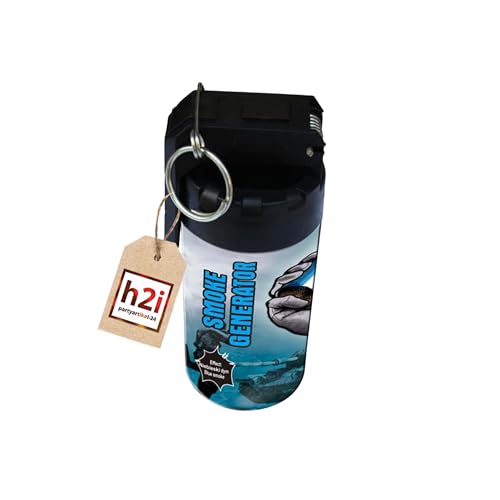 h2i Rauchgenerator mit Reißzünder| 1 Stück | Blau | +/- 60 sek | Rauch Vulkan Fontäne | Rauchtopf Rauchgenerator Rauchbombe | dichter kräftiger Rauch | Ganzjahresfeuerwerk Kat T1/F1 von h2i