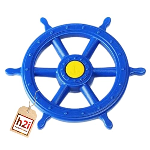 h2i Steuerrad Spielturm & Spielhaus | Piraten Steuerrad aus wetterfestem Kunststoff | bewegliches Spielschiff Lenkrad mit Drehgeräusch | Spielturm Zubehör | blau h2i Steuerrad Spielturm & Spielhaus | Piraten Steuerrad aus wetterfestem Kunststoff | bewegliches Spielschiff Lenkrad mit Drehgeräusch | Spielturm Zubehör | blau von h2i