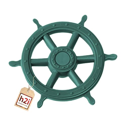 h2i Steuerrad Spielturm & Spielhaus | Piraten Steuerrad aus wetterfestem Kunststoff | bewegliches Spielschiff Lenkrad mit Drehgeräusch | Spielturm Zubehör | dunkelgrün h2i Steuerrad Spielturm & Spielhaus | Piraten Steuerrad aus wetterfestem Kunststoff | bewegliches Spielschiff Lenkrad mit Drehgeräusch | Spielturm Zubehör | dunkelgrün von h2i