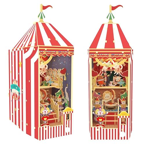 Habarri - Book Nook Haus - Bastelset - DIY Set Erwachsene & Kinder - 3D Puzzle, Miniatur DIY Set - Miniatur Deko, Modellbausatz - EIN lustiger Zirkus von habarri