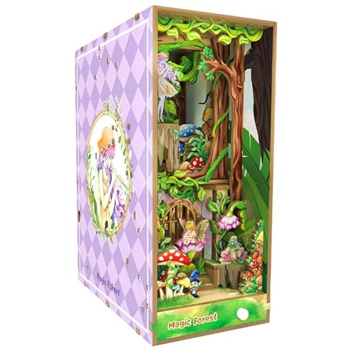 Habarri - Book Nook Haus - Bastelset - DIY Set Erwachsene & Kinder - 3D Puzzle, Miniatur DIY Set - Miniatur Deko, Modellbausatz - Waldelfen von habarri