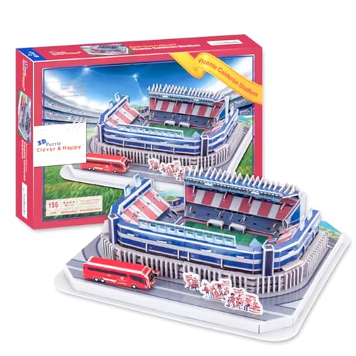 Habarri - Vincente Calderon Puzzle 3D - 3D Puzzle Stadion - 3D Fußballstadion für Kinder und Erwachsene - Fußballstadion Modell - Modellbau - 156 Elemente von habarri